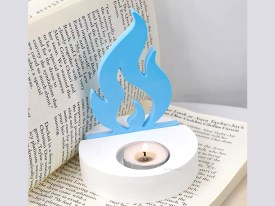 Molde silicona portavela llama 